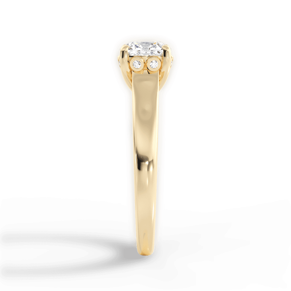 Carol Cushion Cut Lab Grown Diamond 18Kt Yellow Gold Engagement Ring - View 3