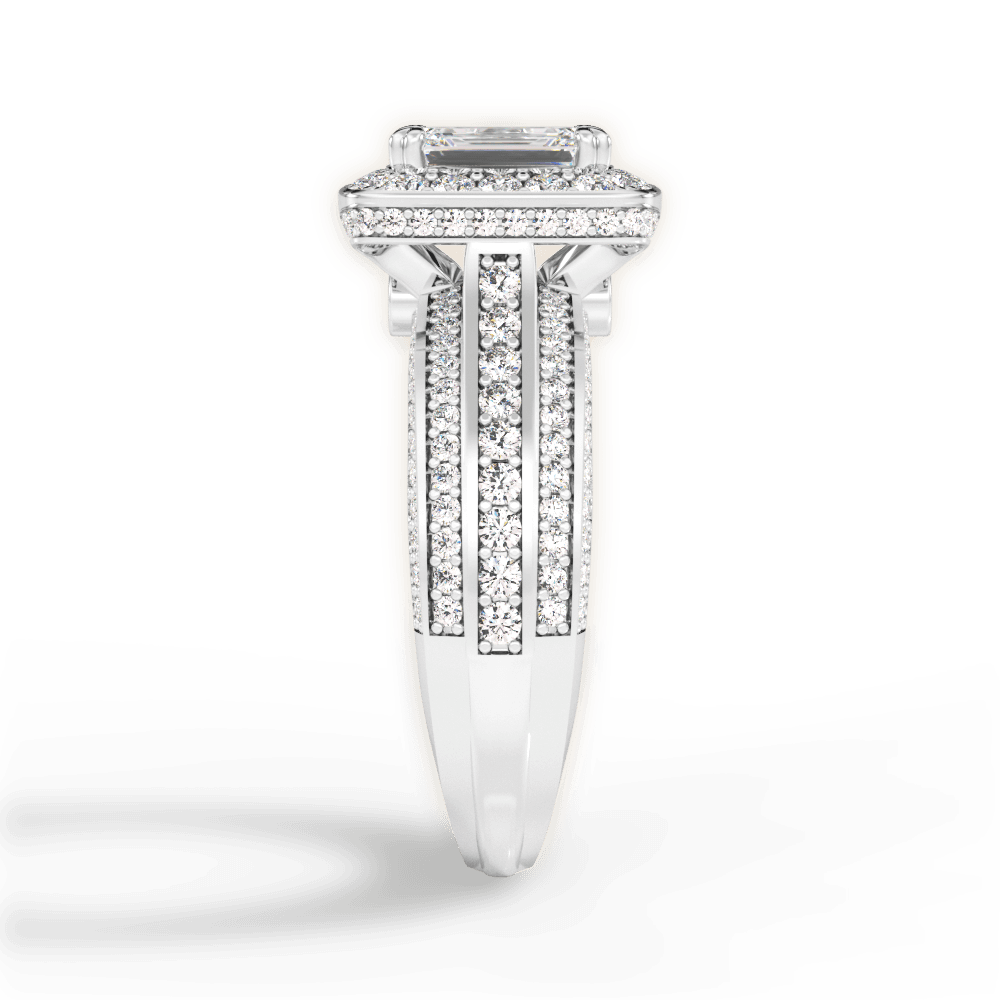 Madison Emerald Cut Lab Grown Diamond Platinum Engagement Ring - View 4
