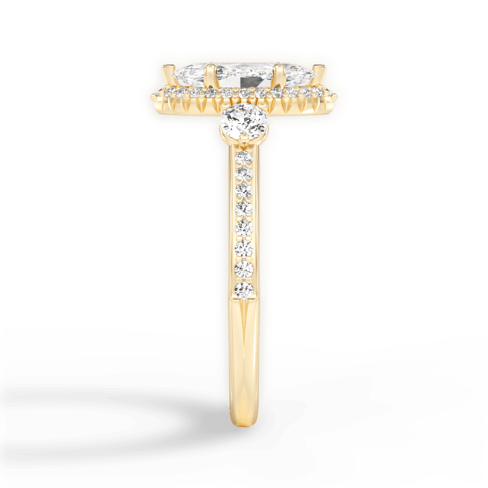 Julia Marquise Cut Lab Grown Diamond 18Kt Yellow Gold Engagement Ring - View 3