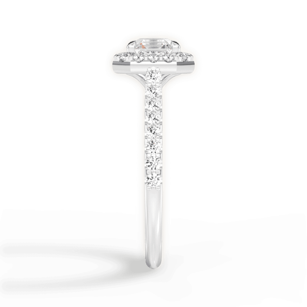 Leah Asscher Cut Lab Grown Diamond Platinum Engagement Ring - View 3