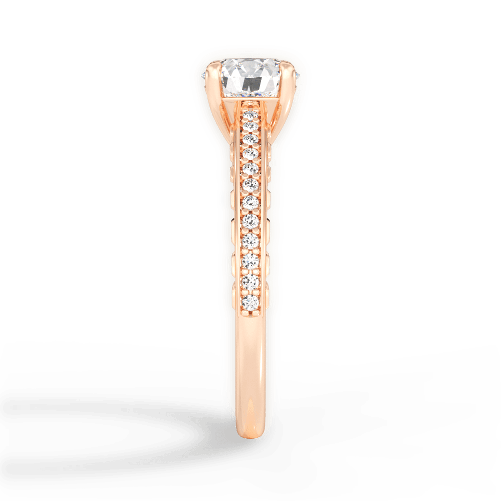 Caroline Round Cut Lab Grown Diamond 18Kt Rose Gold Engagement Ring - View 3