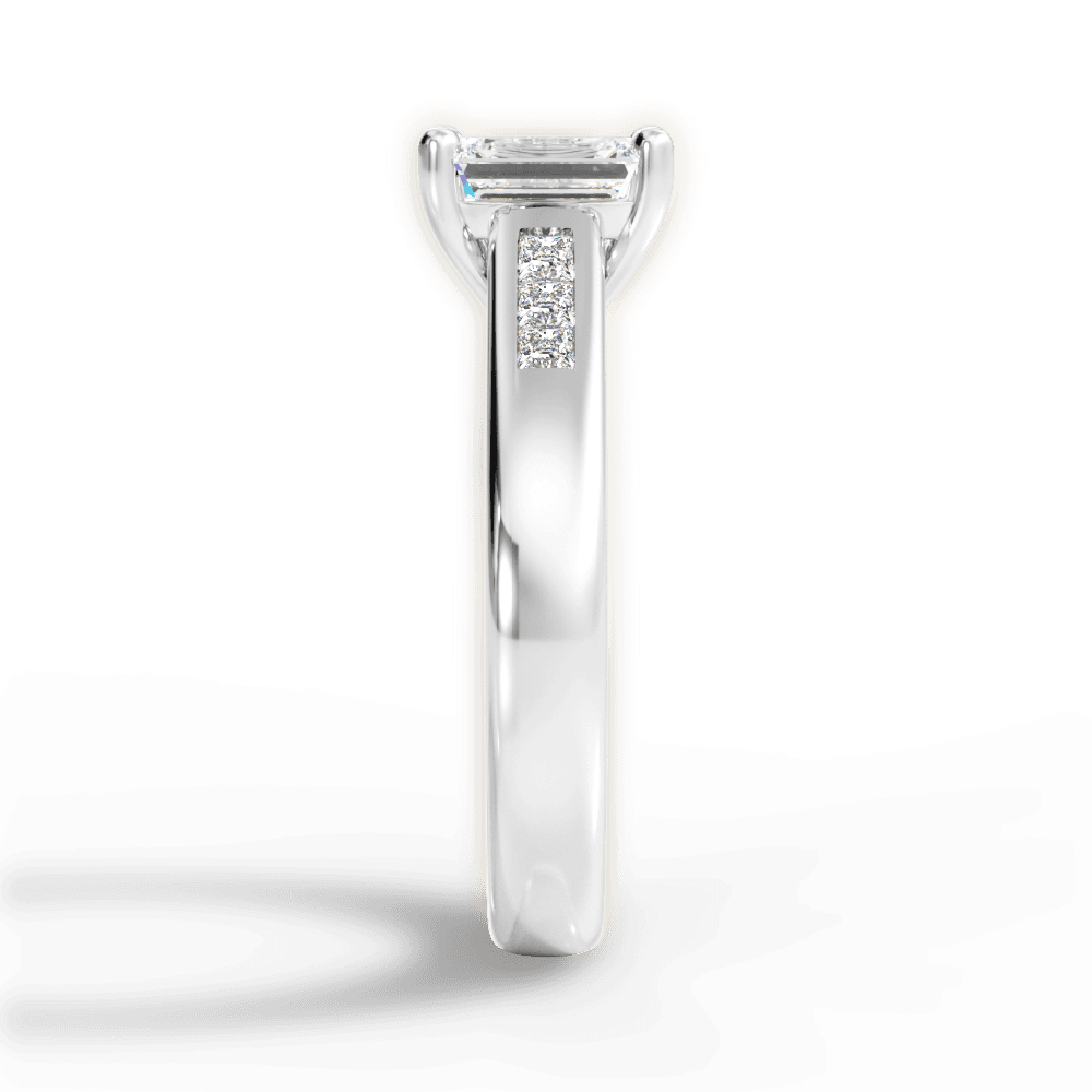 Brittany Emerald Cut Lab Grown Diamond Platinum Engagement Ring - View 3