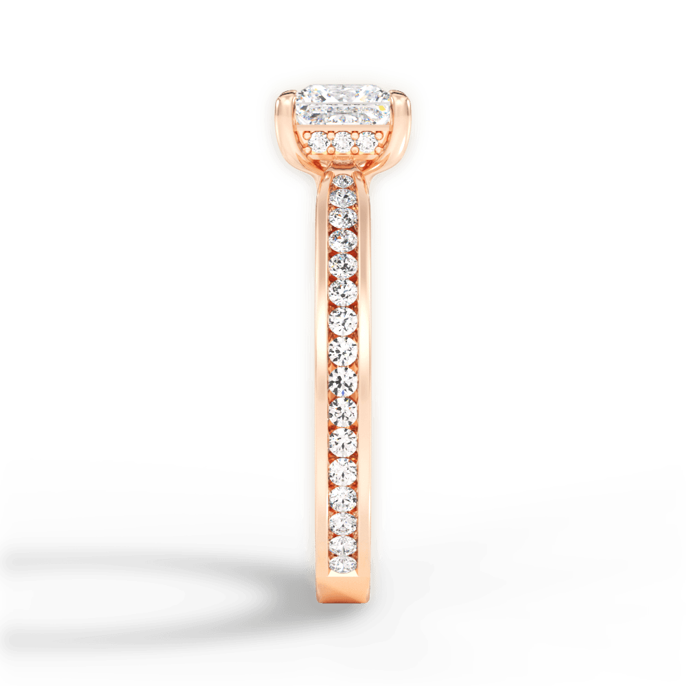 Katelyn Princess Cut Lab Grown Diamond 18Kt Rose Gold Engagement Ring - View 4