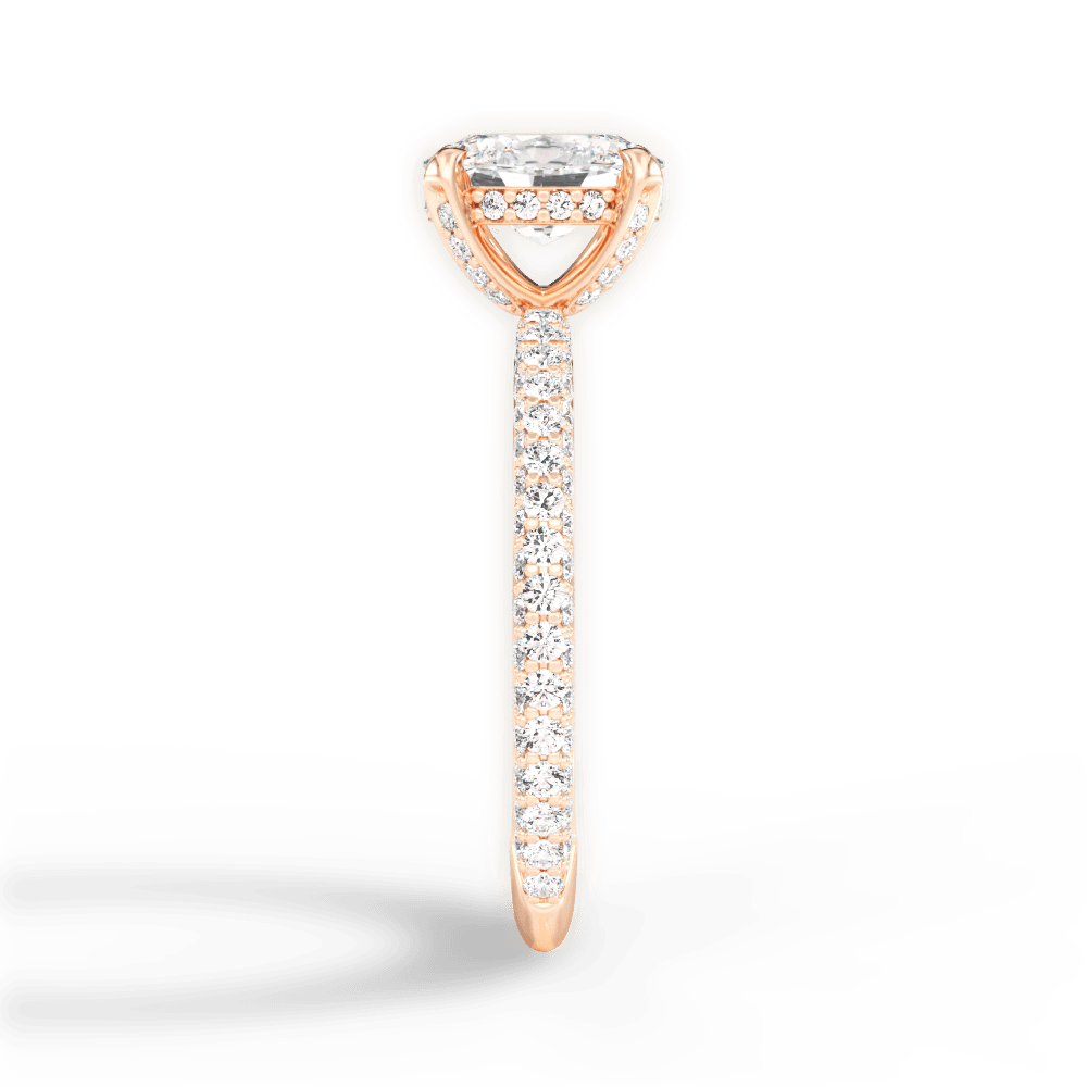 Madeline Oval Cut Lab Grown Diamond 18Kt Rose Gold Engagement Ring - View 4