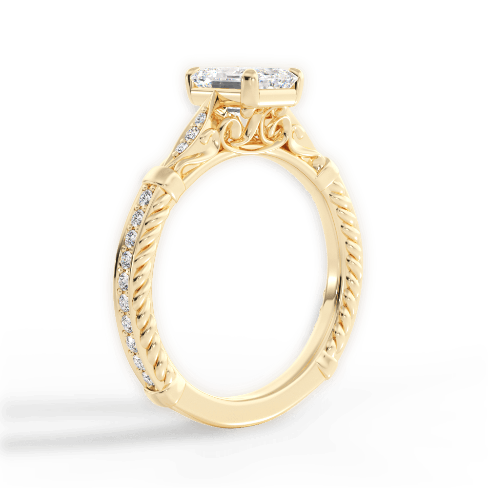 Gabriela Emerald Cut Lab Grown Diamond 18Kt Yellow Gold Engagement Ring - View 4