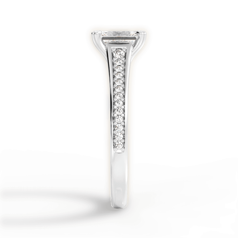 Delia Emerald Cut Lab Grown Diamond 14Kt White Gold Engagement Ring - View 4