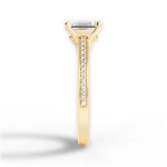 Donna Emerald Cut Lab Grown Diamond 18Kt Yellow Gold Engagement Ring - View 3