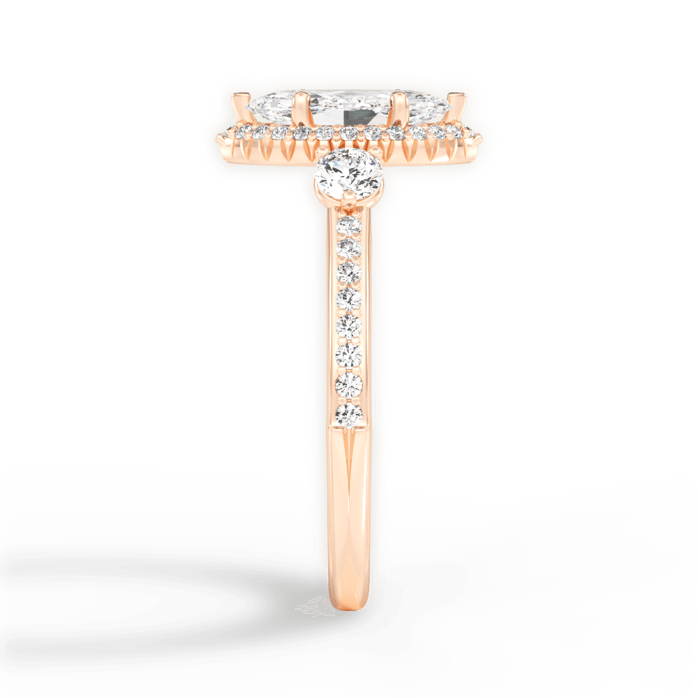 Julia Marquise Cut Lab Grown Diamond 18Kt Rose Gold Engagement Ring - View 4