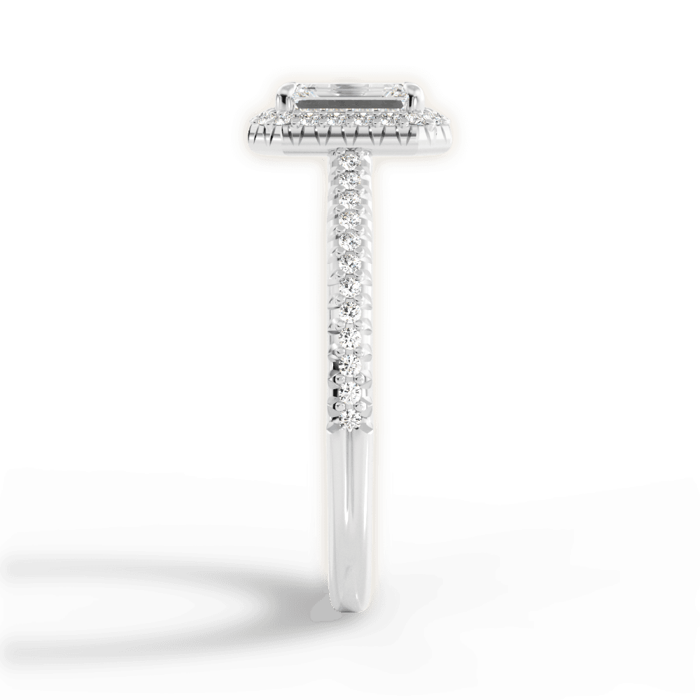 Jenny Emerald Cut Lab Grown Diamond Platinum Engagement Ring - View 2