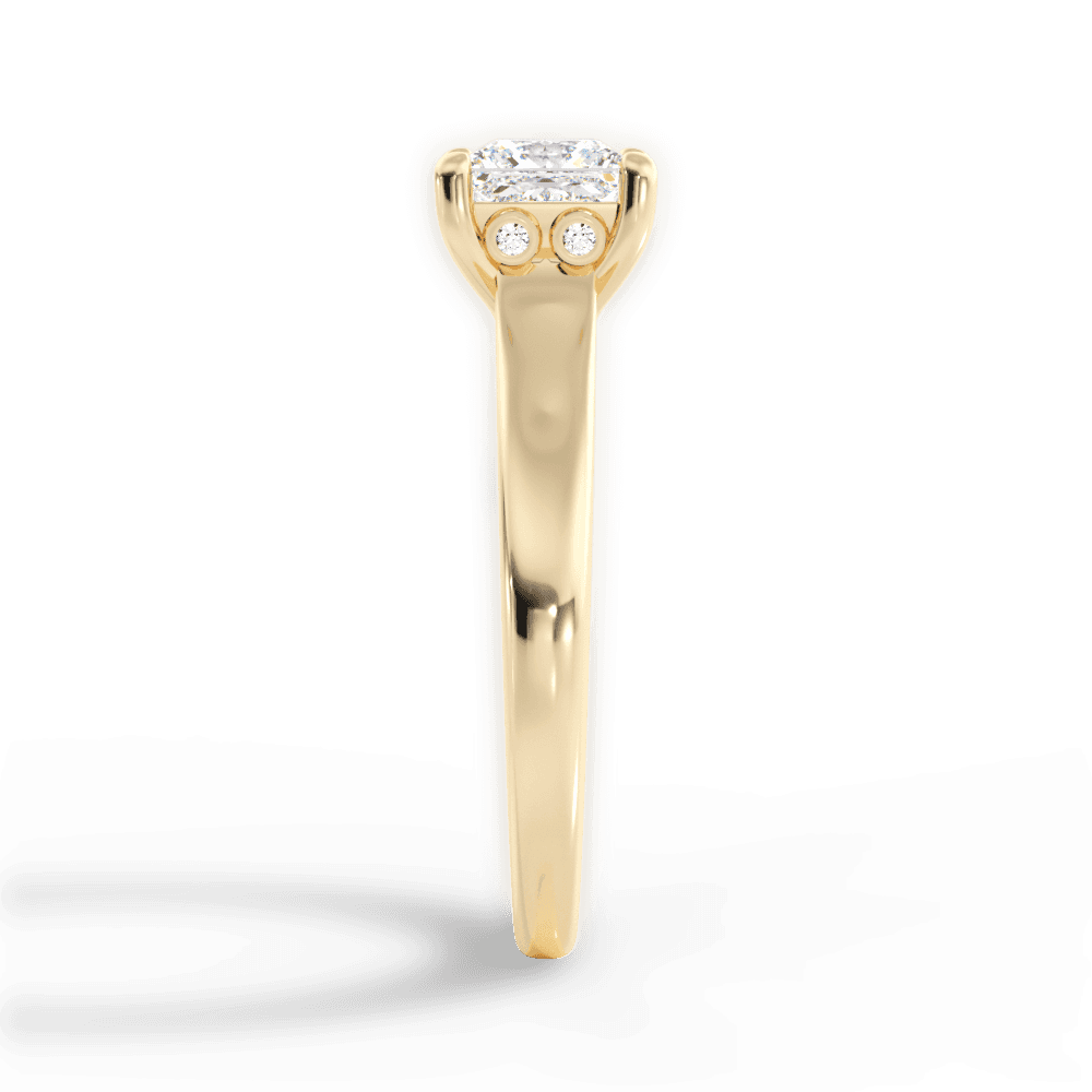Carol Princess Cut Lab Grown Diamond 18Kt Yellow Gold Engagement Ring - View 4
