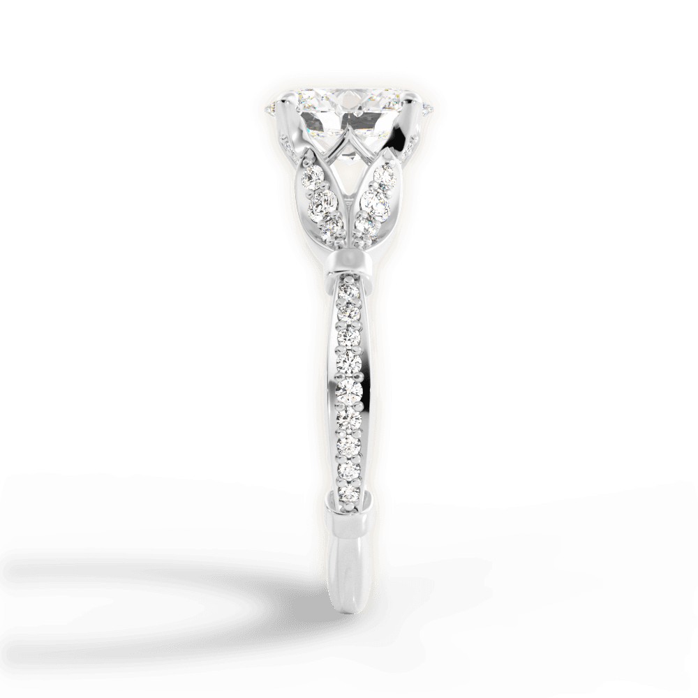 Geraldine Oval Cut Lab Grown Diamond 18Kt White Gold Engagement Ring - View 2