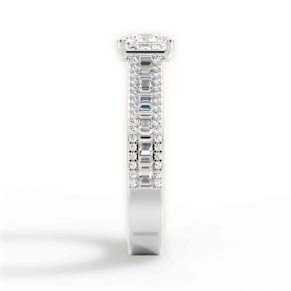 Lynn Princess Cut Lab Grown Diamond 14Kt White Gold Engagement Ring - View 4