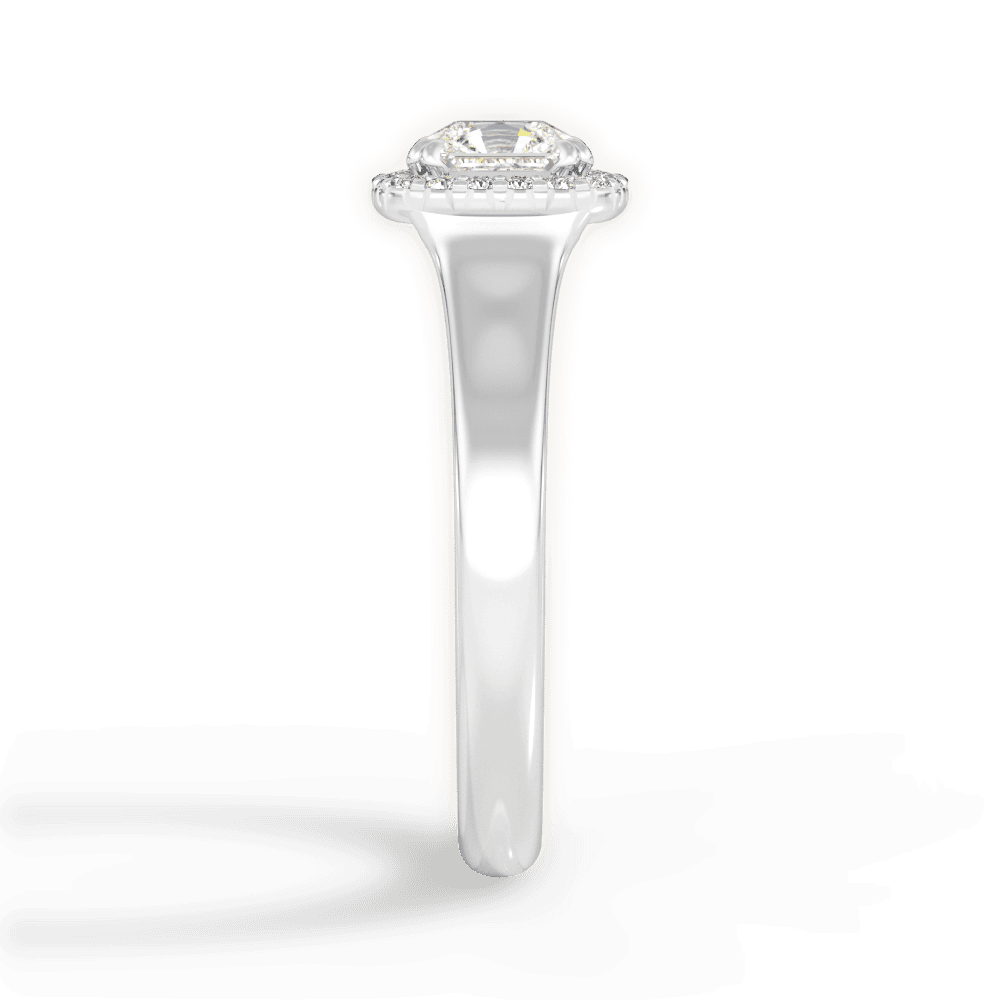 Jasmin Asscher Cut Lab Grown Diamond 14Kt White Gold Engagement Ring - View 4