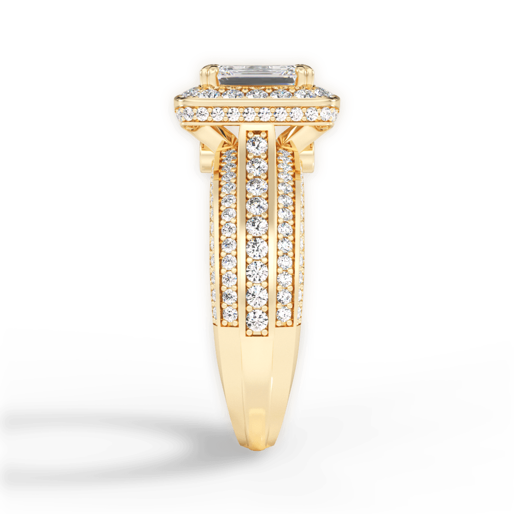 Madison Emerald Cut Lab Grown Diamond 18Kt Yellow Gold Engagement Ring - View 3