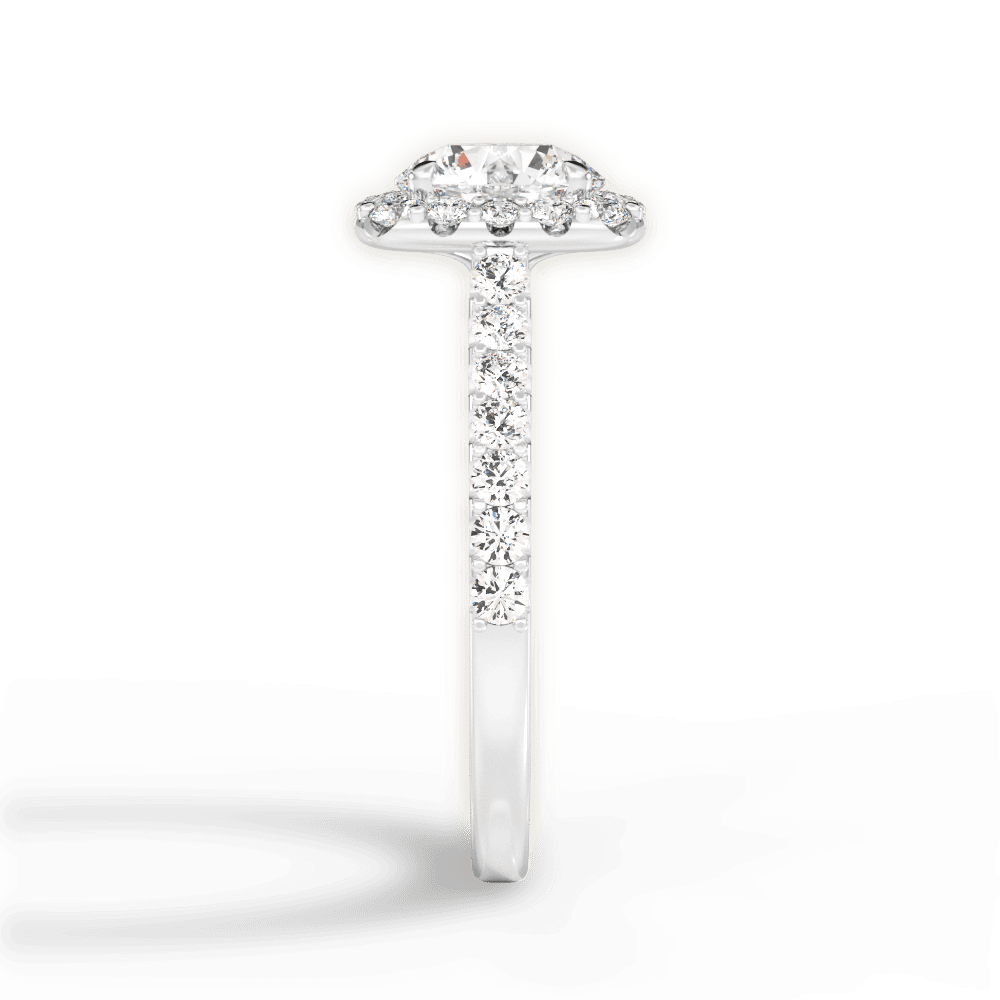 Ingrid Round Cut Lab Grown Diamond Platinum Engagement Ring - View 3