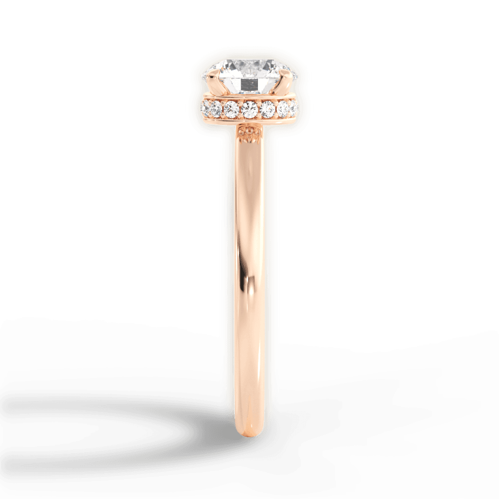 Brianna Round Cut Lab Grown Diamond 18Kt Rose Gold Engagement Ring - View 3