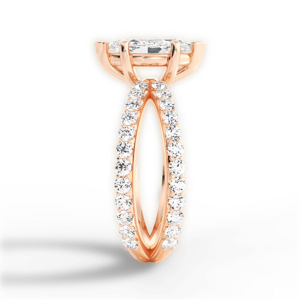 Lauren Marquise Cut Lab Grown Diamond 18Kt Rose Gold Engagement Ring - View 2