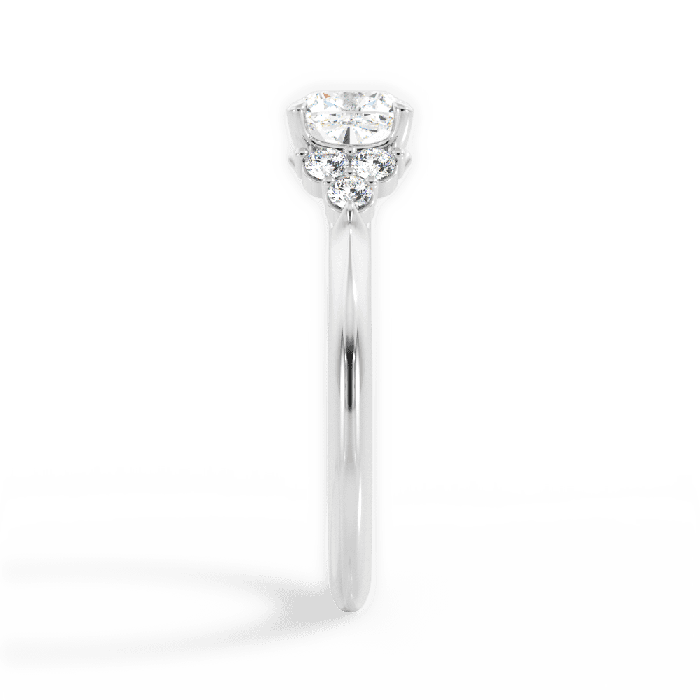 Celeste Cushion Cut Lab Grown Diamond 18Kt White Gold Engagement Ring - View 2
