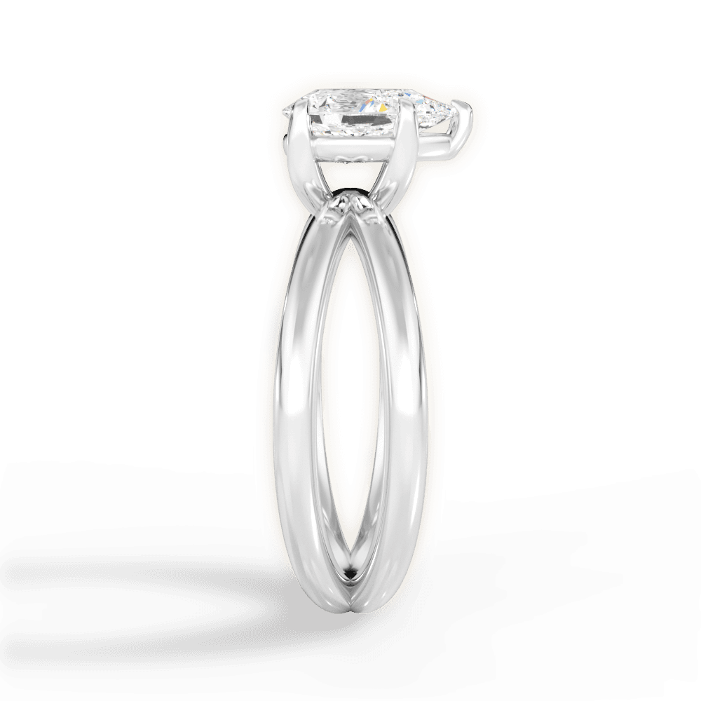 Ada Pear Cut Lab Grown Diamond 18Kt White Gold Engagement Ring - View 2
