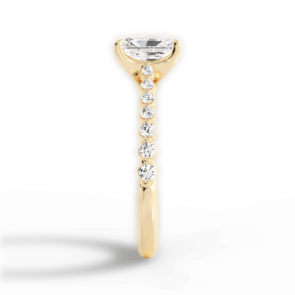 Dana Radiant Cut Lab Grown Diamond 18Kt Yellow Gold Engagement Ring - View 2
