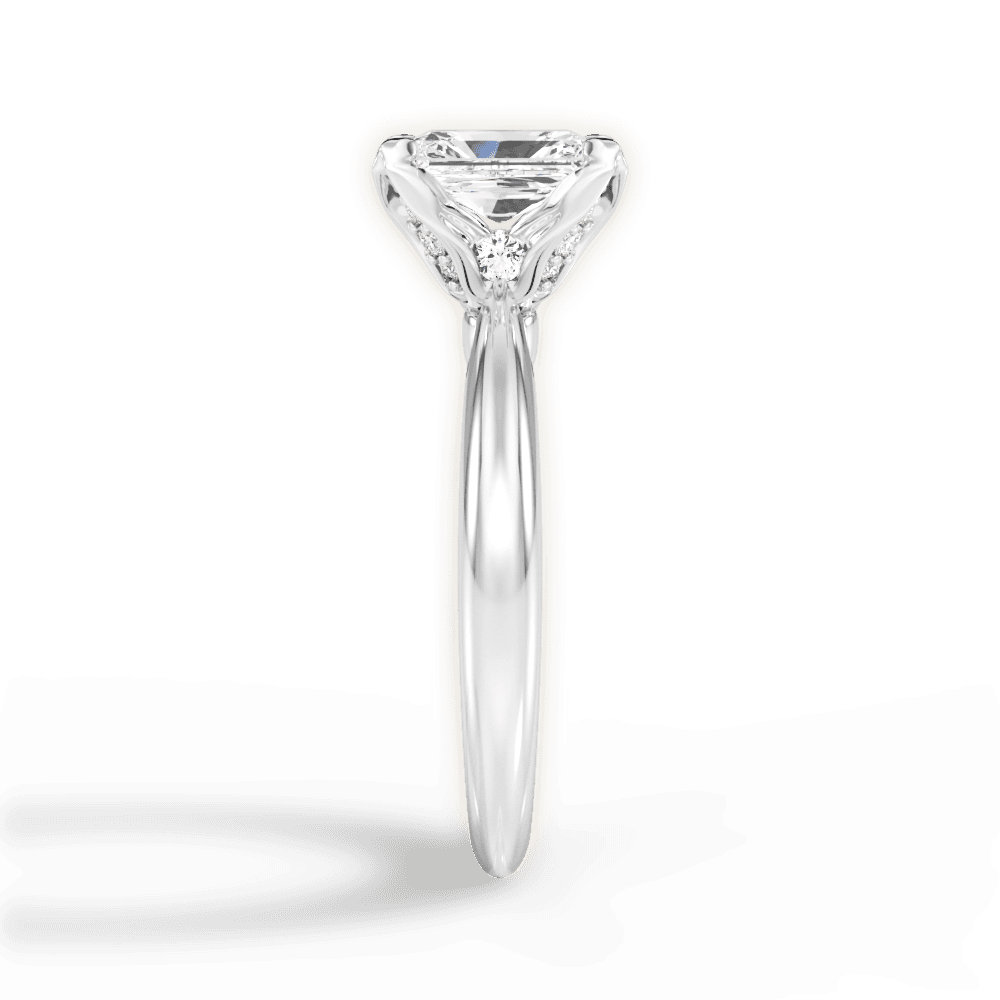 Elaine Radiant Cut Lab Grown Diamond Platinum Engagement Ring - View 4