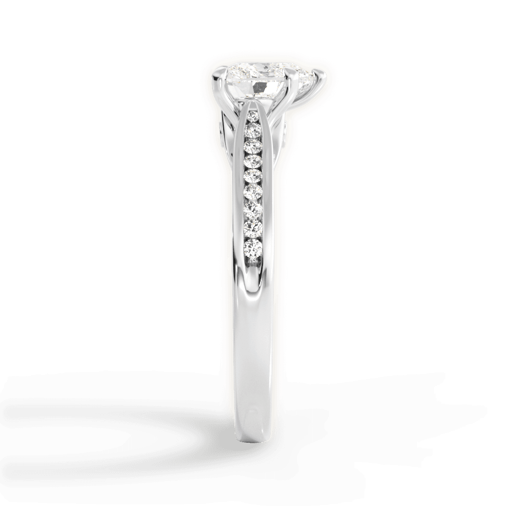 Elena Heart Cut Lab Grown Diamond 18Kt White Gold Engagement Ring - View 4