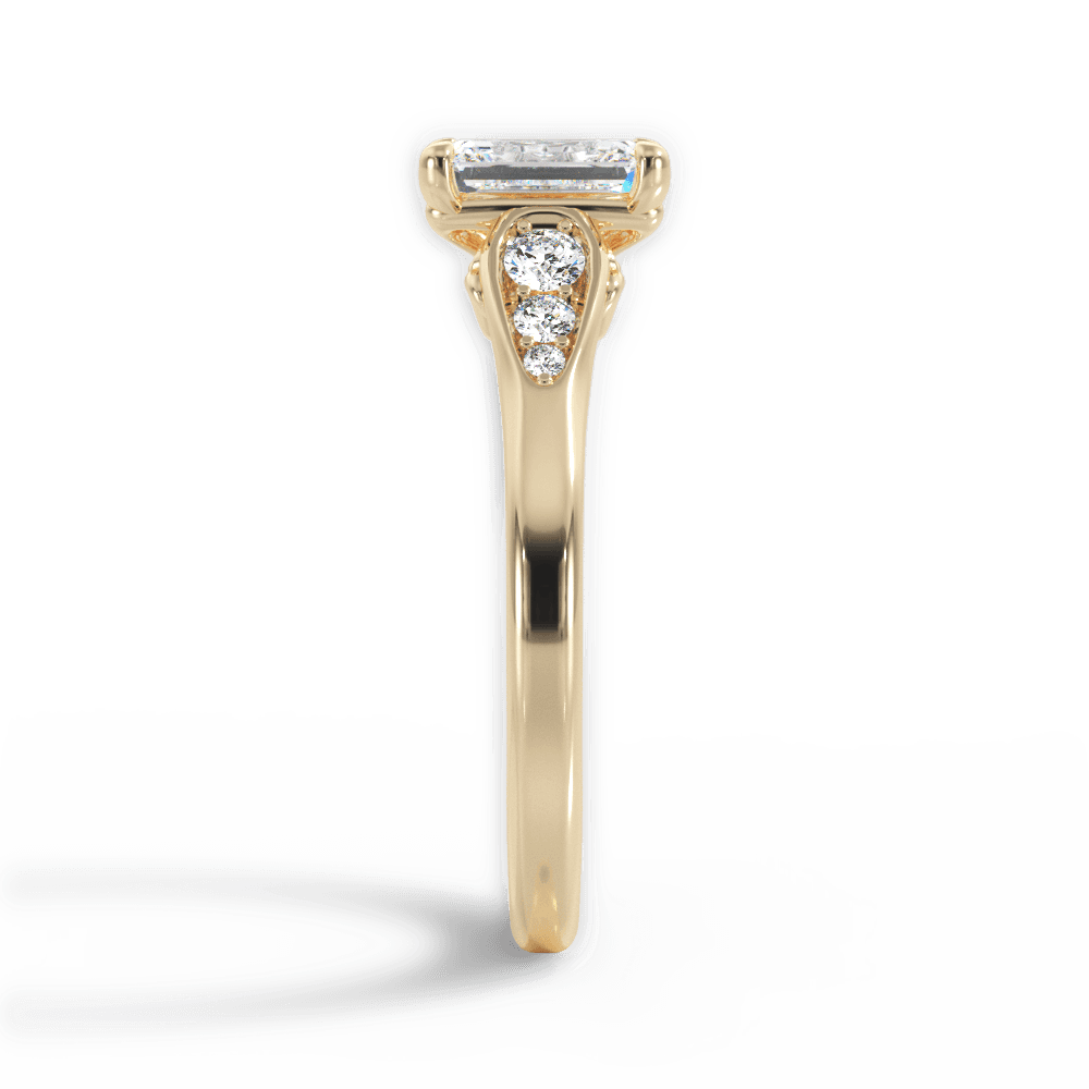 Cecilia Emerald Cut Lab Grown Diamond 18Kt Yellow Gold Engagement Ring - View 4