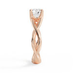 Aubrey Round Cut Lab Grown Diamond 18Kt Rose Gold Engagement Ring - View 2