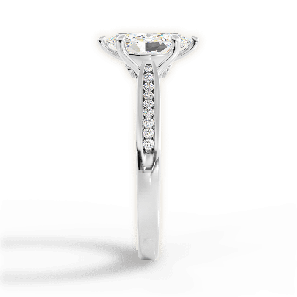 Elena Marquise Cut Lab Grown Diamond Platinum Engagement Ring - View 4