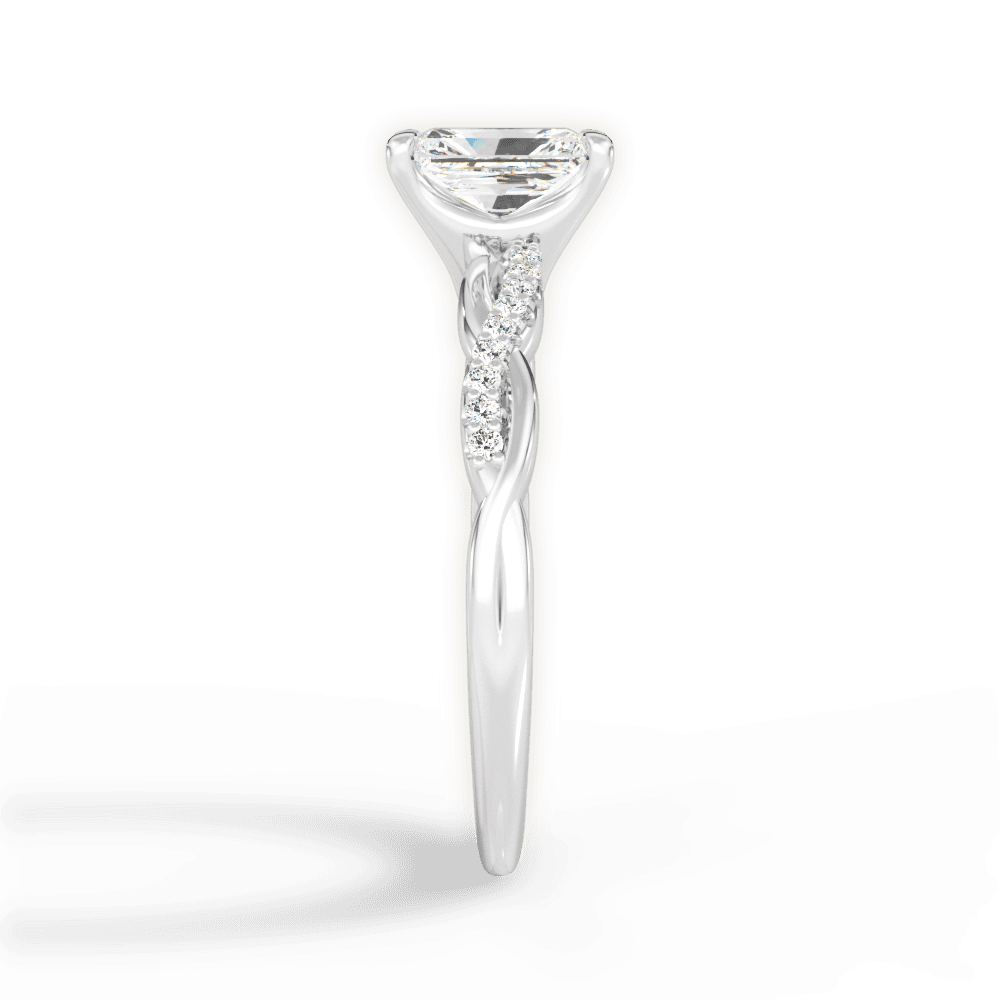 Charlotte Radiant Cut Lab Grown Diamond 18Kt White Gold Engagement Ring - View 4