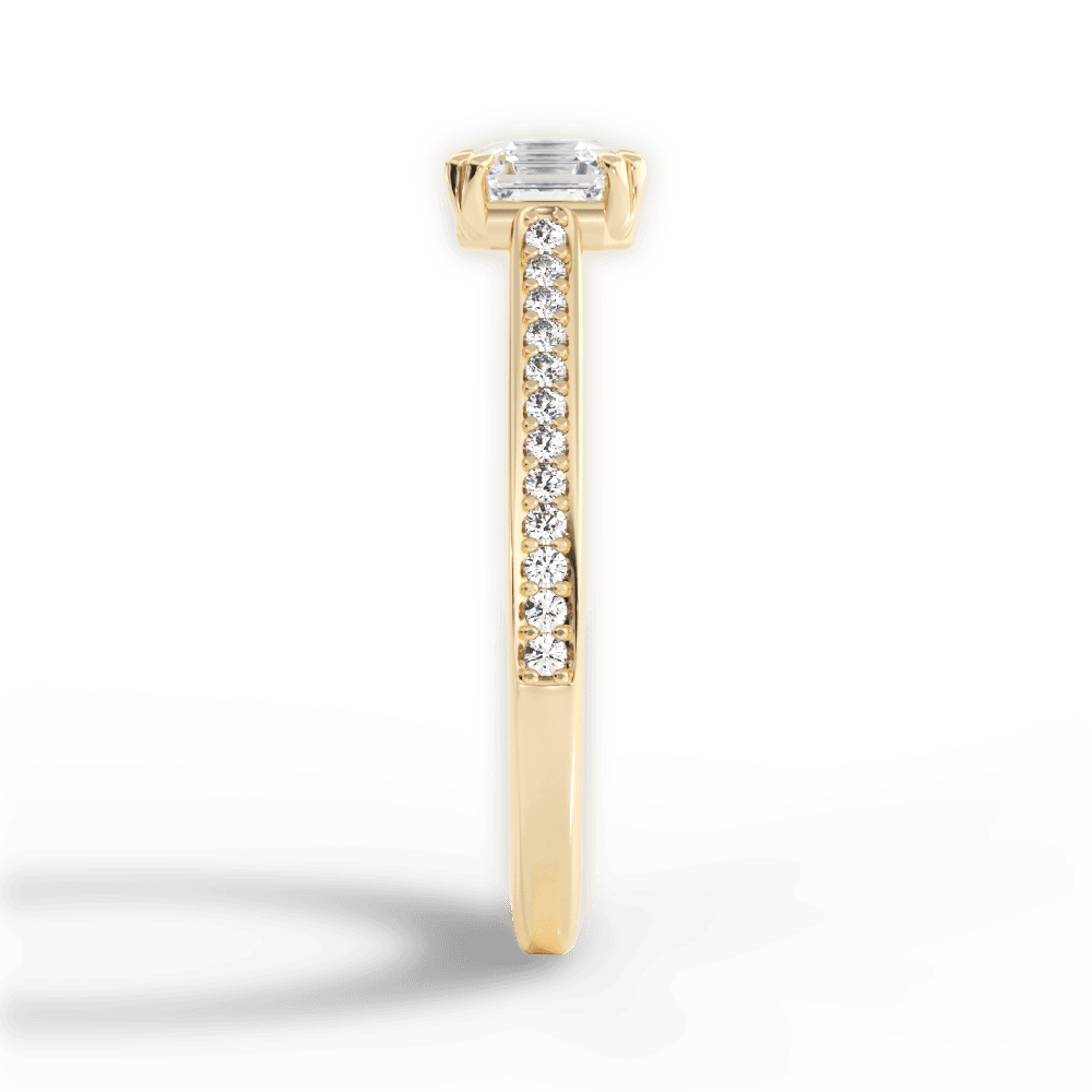 Denise Asscher Cut Lab Grown Diamond 18Kt Yellow Gold Engagement Ring - View 3