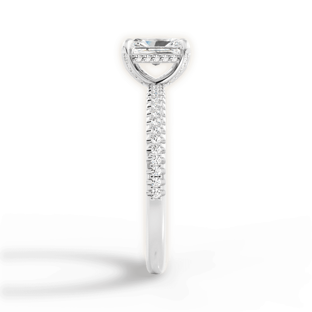 Helen Radiant Cut Lab Grown Diamond 14Kt White Gold Engagement Ring - View 2