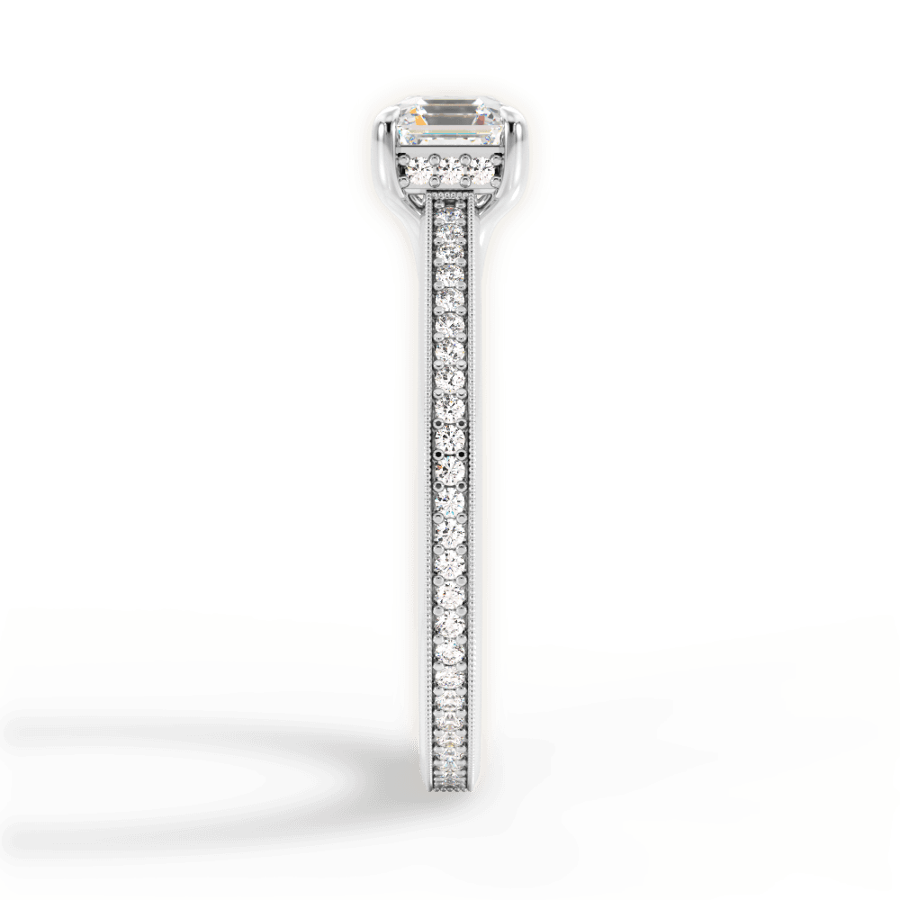 Janet Asscher Cut Lab Grown Diamond 14Kt White Gold Engagement Ring - View 2