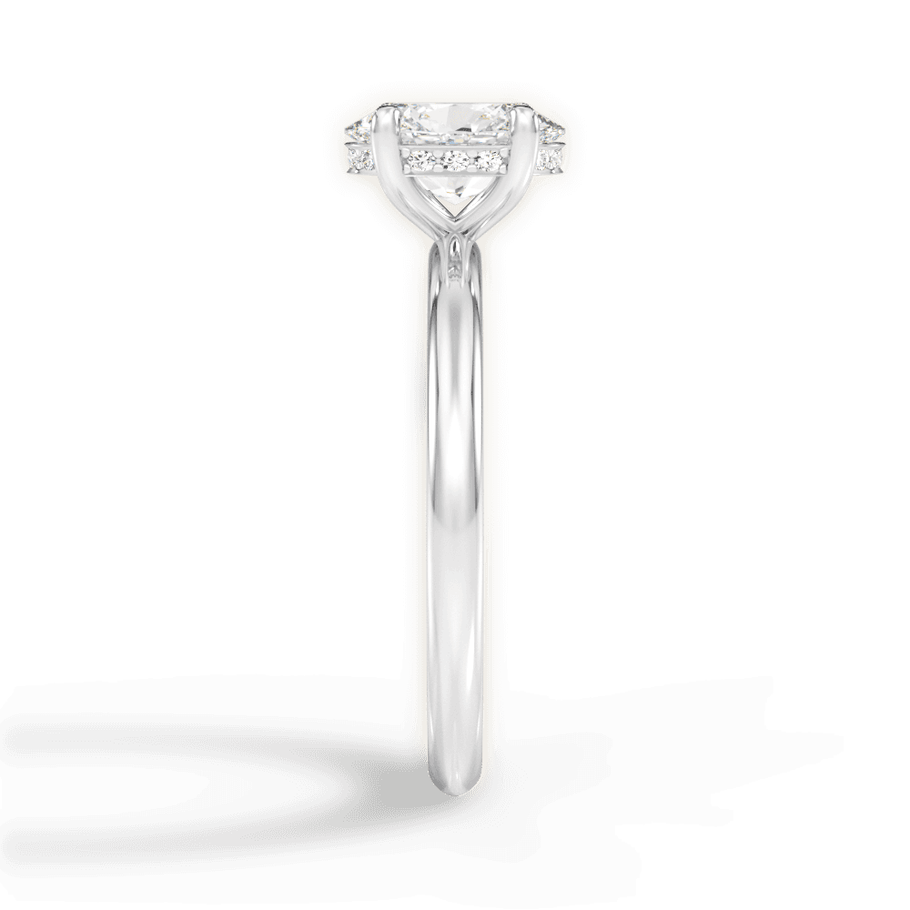Brenda Oval Cut Lab Grown Diamond Platinum Engagement Ring - View 3