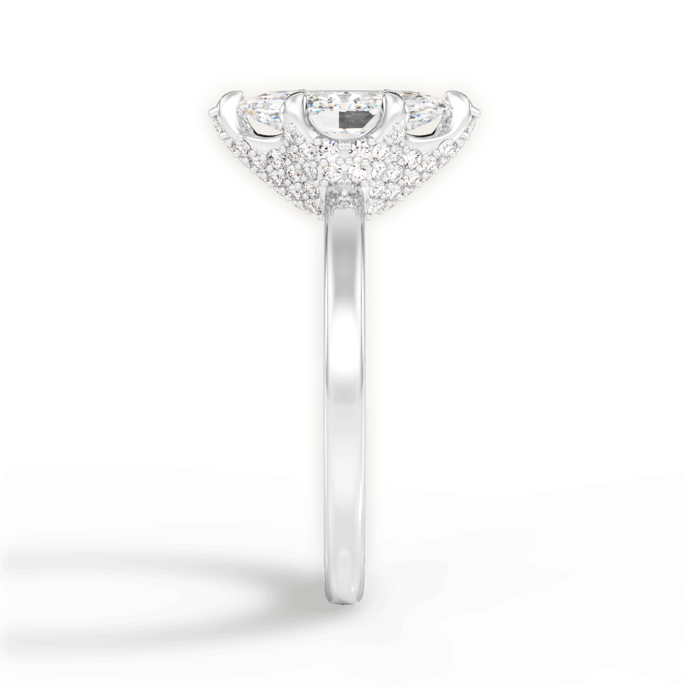 Gemma Marquise Cut Lab Grown Diamond 14Kt White Gold Engagement Ring - View 2