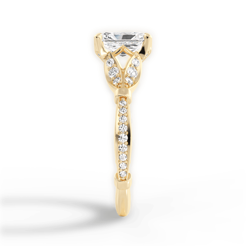 Geraldine Radiant Cut Lab Grown Diamond 18Kt Yellow Gold Engagement Ring - View 3