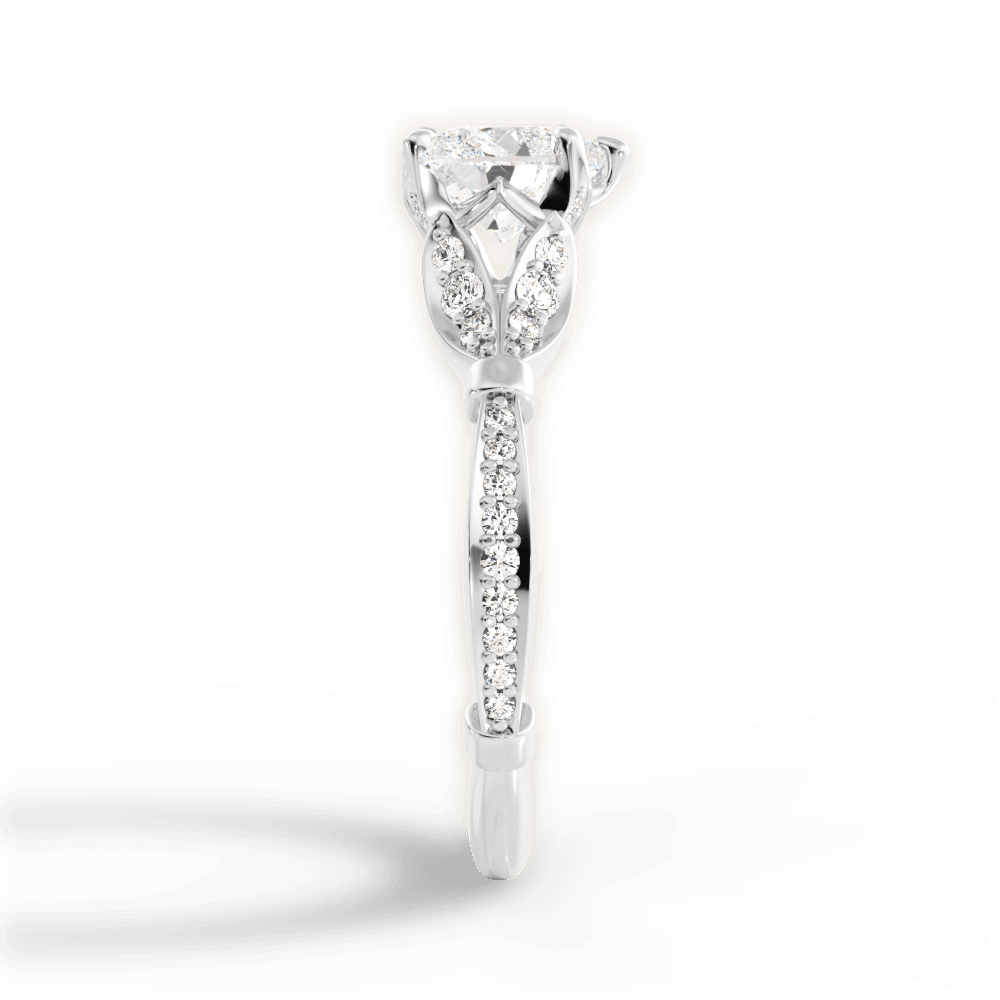 Geraldine Heart Cut Lab Grown Diamond 18Kt White Gold Engagement Ring - View 2
