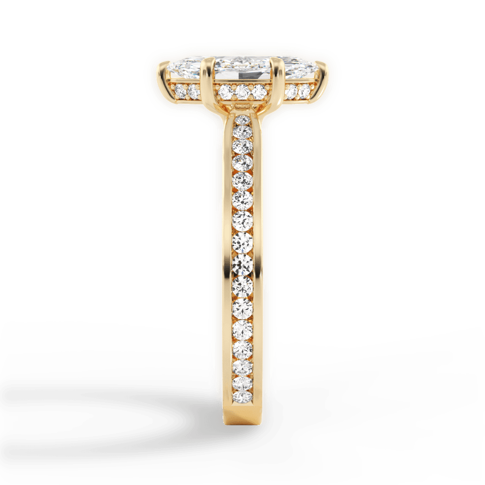 Katelyn Marquise Cut Lab Grown Diamond 18Kt Yellow Gold Engagement Ring - View 3