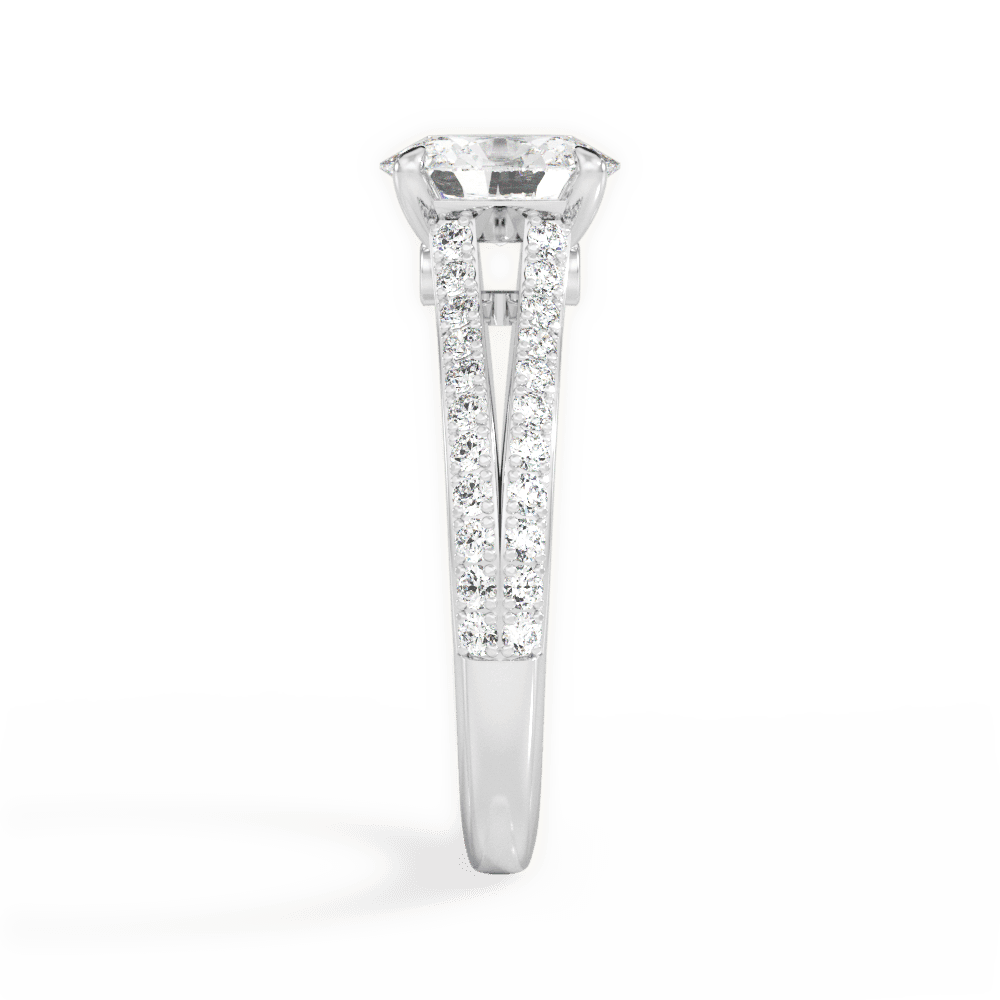 Kendra Oval Cut Lab Grown Diamond 14Kt White Gold Engagement Ring - View 4