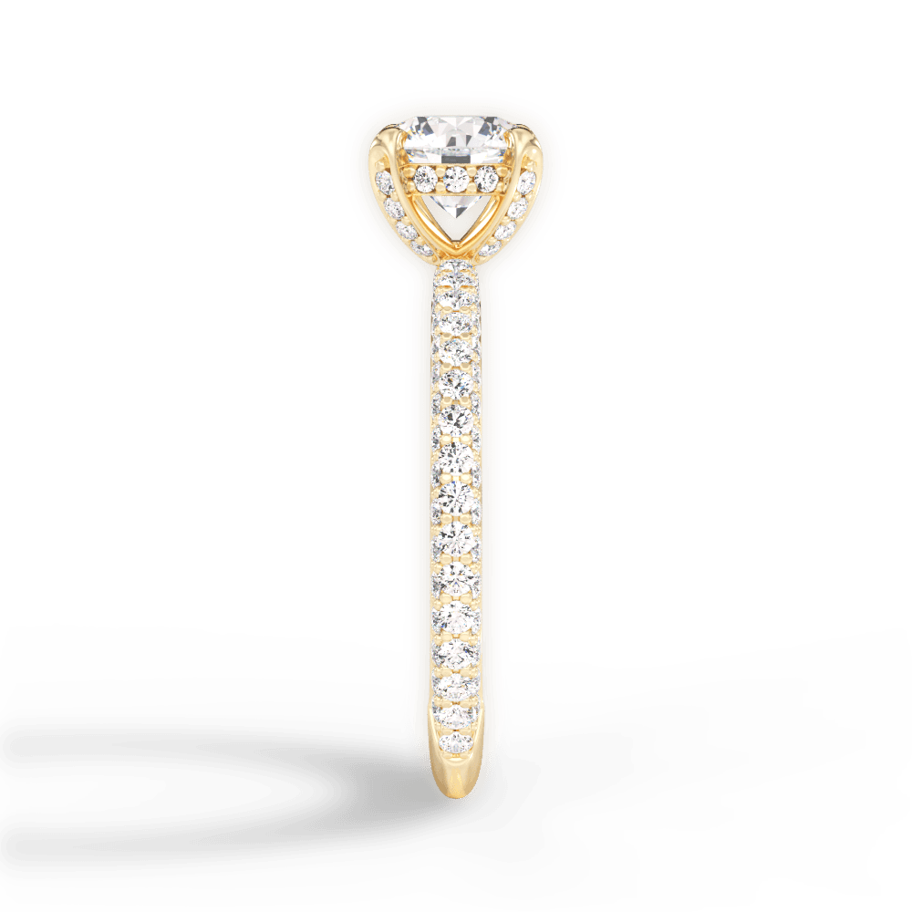 Madeline Round Cut Lab Grown Diamond 18Kt Yellow Gold Engagement Ring - View 3