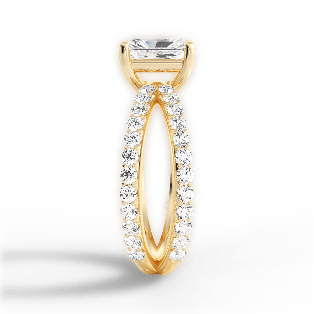 Lauren Radiant Cut Lab Grown Diamond 18Kt Yellow Gold Engagement Ring - View 3