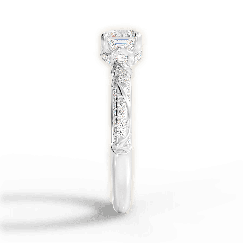 Josephine Asscher Cut Lab Grown Diamond Platinum Engagement Ring - View 4