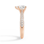 Kira Pear Cut Lab Grown Diamond 18Kt Rose Gold Engagement Ring - View 3