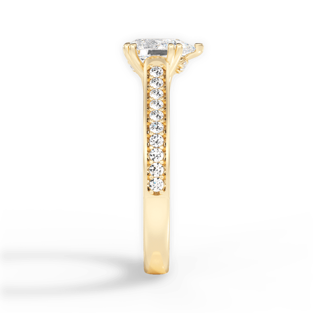 Deborah Pear Cut Lab Grown Diamond 18Kt Yellow Gold Engagement Ring - View 4