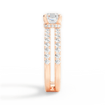 Christie Asscher Cut Lab Grown Diamond 18Kt Rose Gold Engagement Ring - View 2