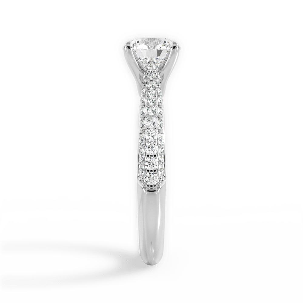 Kira Round Cut Lab Grown Diamond 18Kt White Gold Engagement Ring - View 2