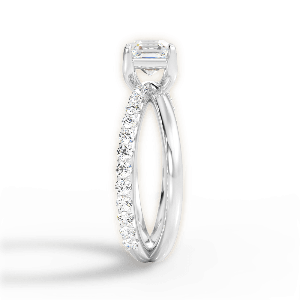 Jennifer Asscher Cut Lab Grown Diamond 14Kt White Gold Engagement Ring - View 4