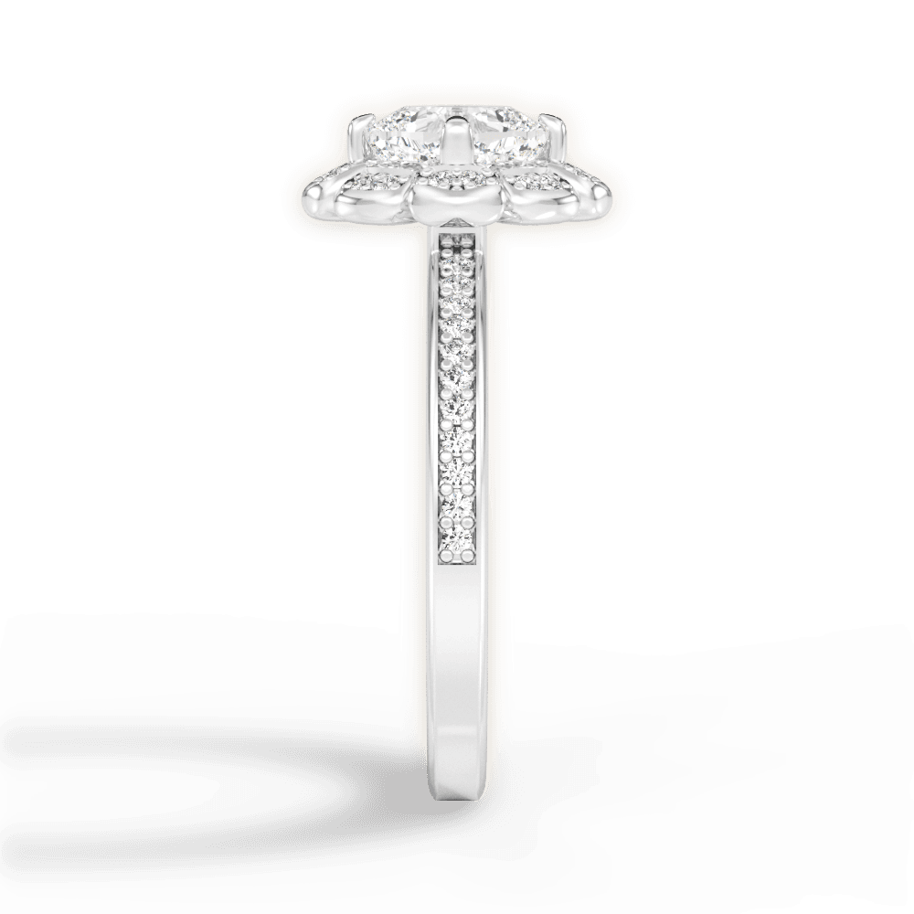 Hayley Cushion Cut Lab Grown Diamond 14Kt White Gold Engagement Ring - View 4