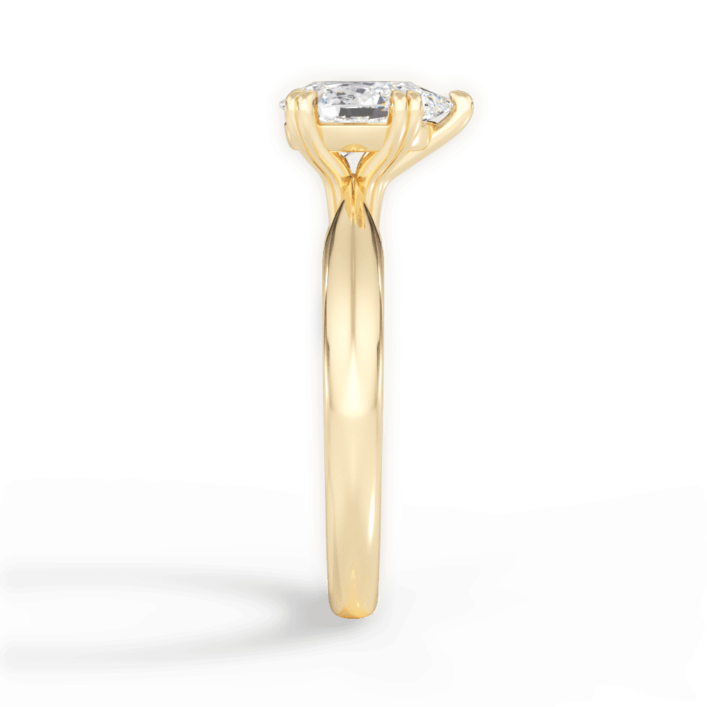 Claudia Pear Cut Lab Grown Diamond 18Kt Yellow Gold Engagement Ring - View 2