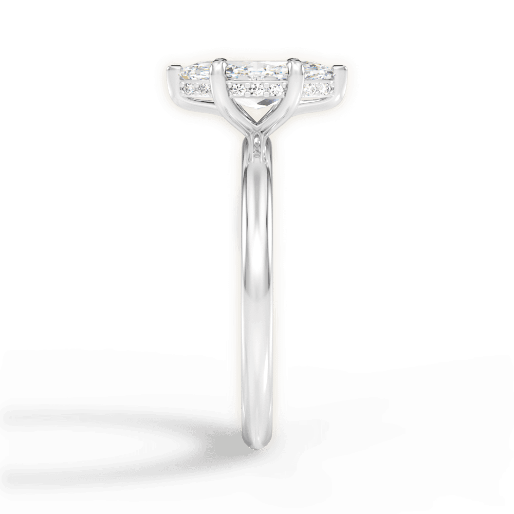 Brenda Marquise Cut Lab Grown Diamond 18Kt White Gold Engagement Ring - View 3
